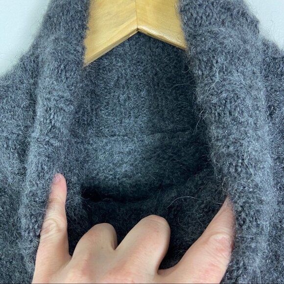 Nili Lotan Leane Baby Alpaca Wool Fair Isle Turtleneck Sweater‎ Knit Grey Size M - Picture 7 of 11